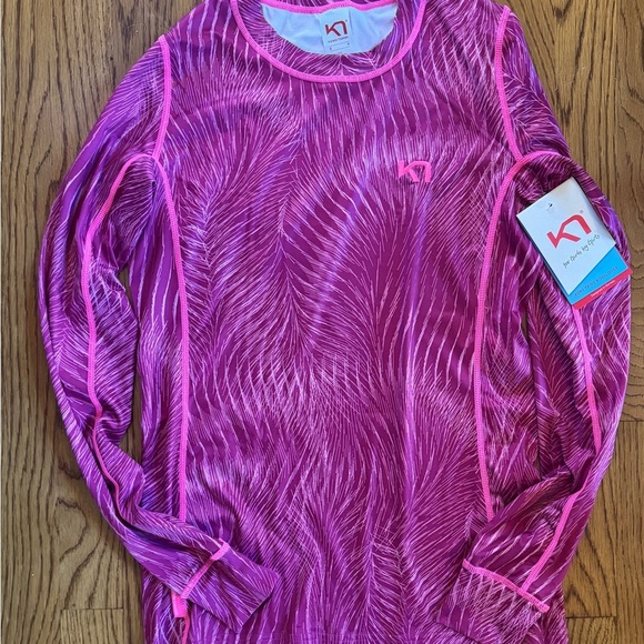 Kari Traa Pink Patterned Long Sleeve Top - Picture 1 of 3